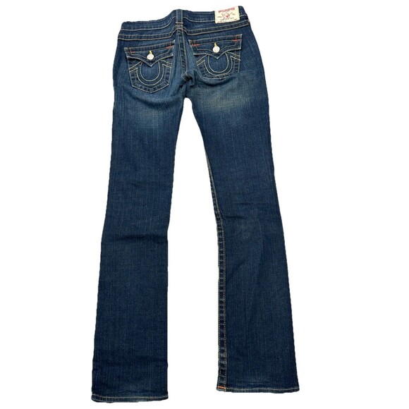 True Religion Billy Jeans 26 Straight Y2K Thick Stitch Low Rise USA Made Western - Picture 2 of 7